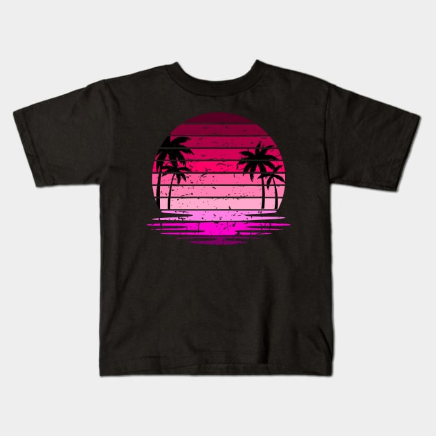 Pink Sunset Kids T-Shirt by Lifeline/BoneheadZ Apparel